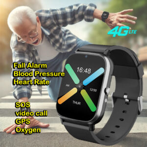 FA91S elderly 4G GPS WIFI LBS Position Tracking Smart Watch with Heart Rate Blood Pressure Oxygen Temperature Fall Alarm SOS Video Call