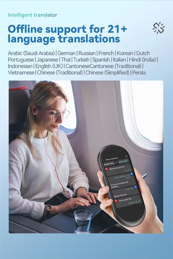 VORMOR A10 Two Way Language FAST Translation Touch Screen AI Online Offline Smart Voice Translator Image Recognition - Image 3