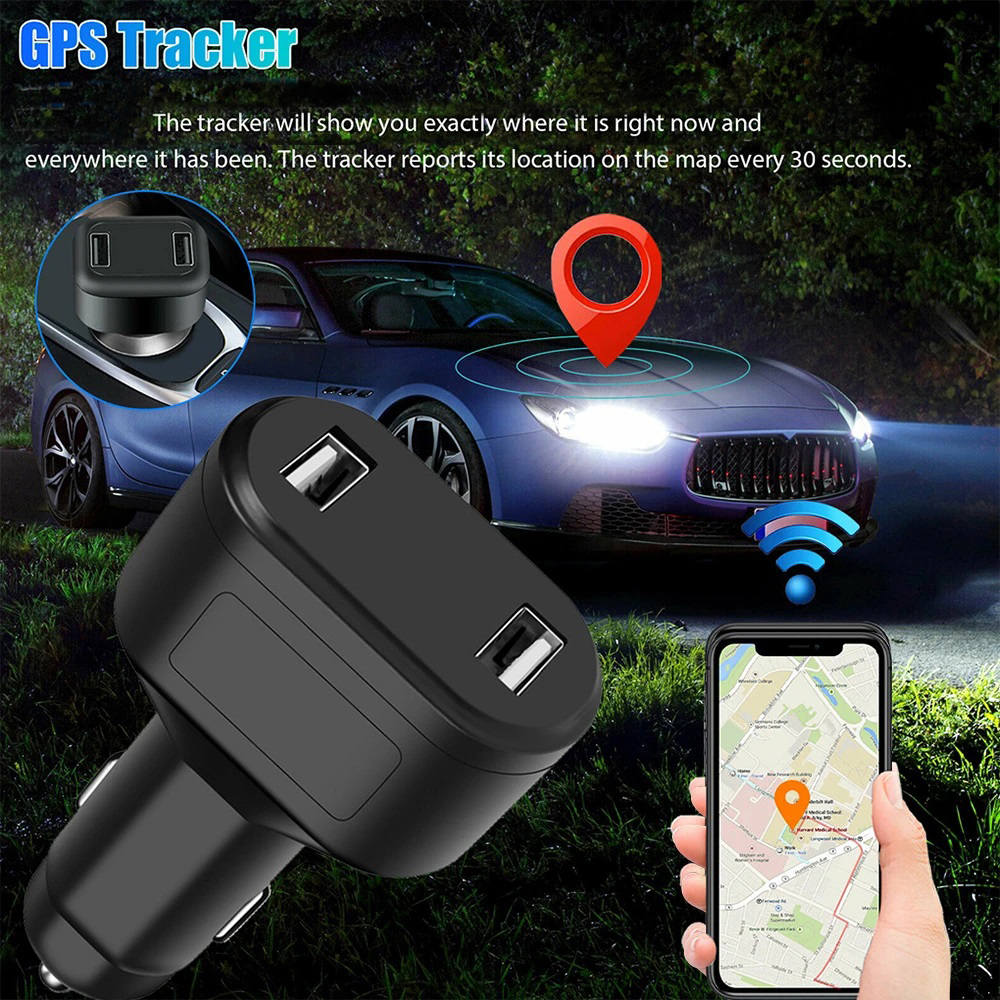 D5 Spy Car Charger GPS Real-time Tracker Cigarette Vehicle Lighter Dual USB Charging Port - Image 2
