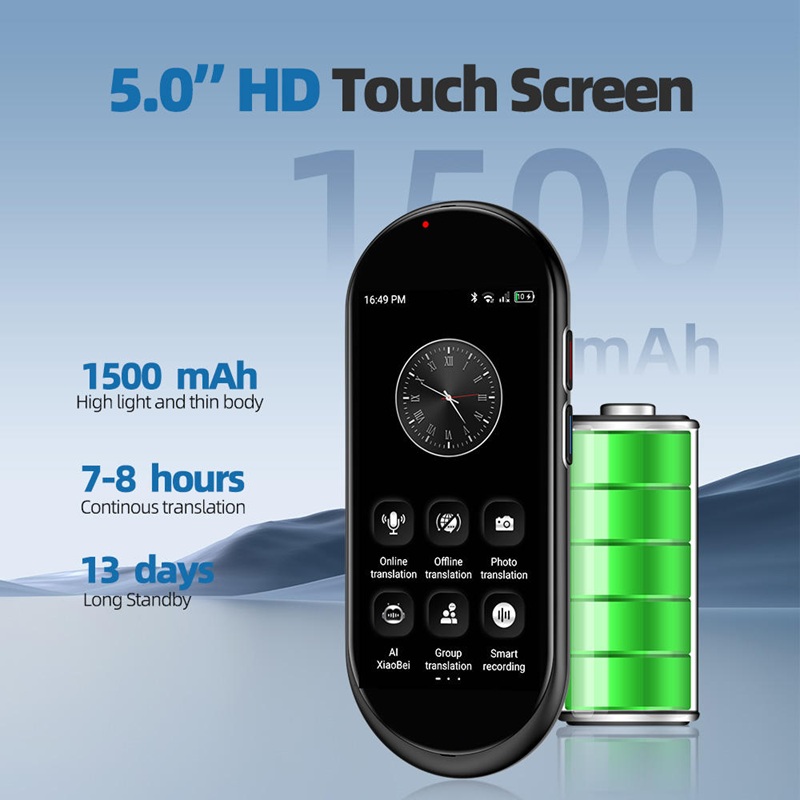 VORMOR A10 Two Way Language FAST Translation Touch Screen AI Online Offline Smart Voice Translator Image Recognition - Image 2