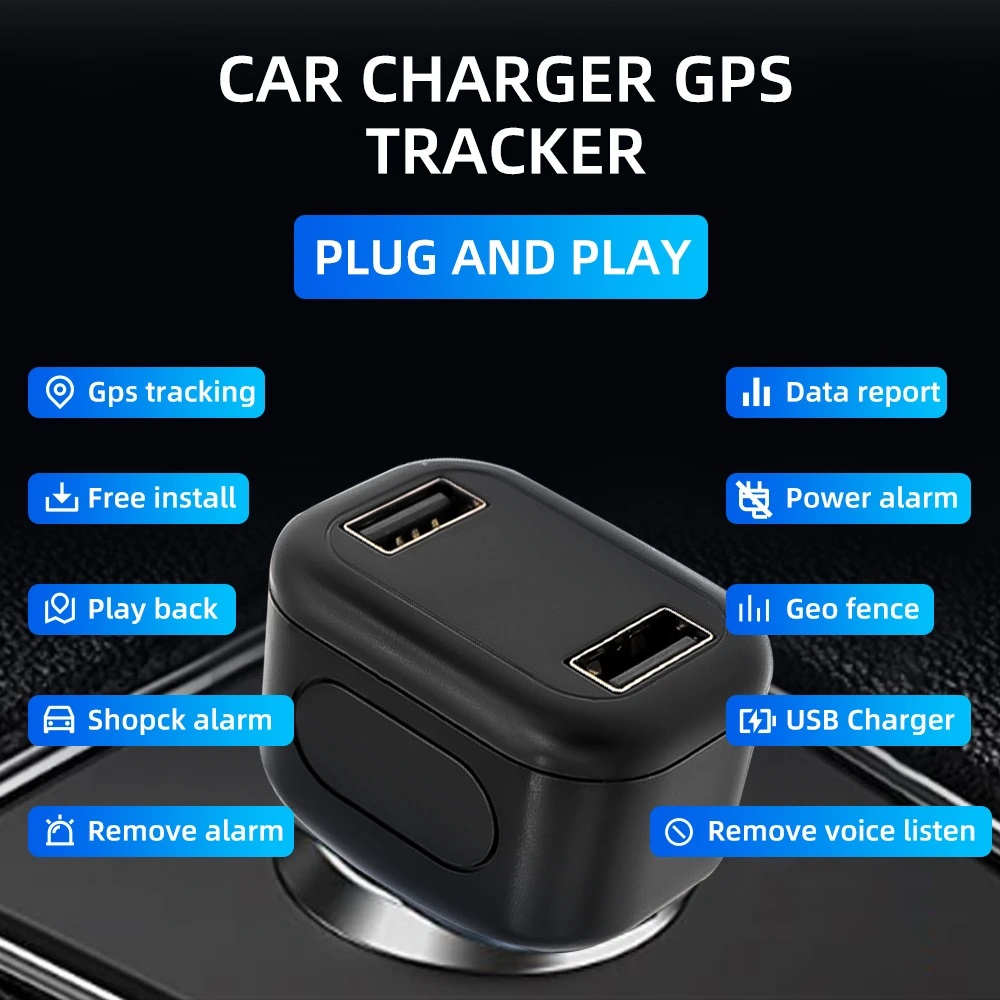 D5 Spy Car Charger GPS Real-time Tracker Cigarette Vehicle Lighter Dual USB Charging Port - Image 6