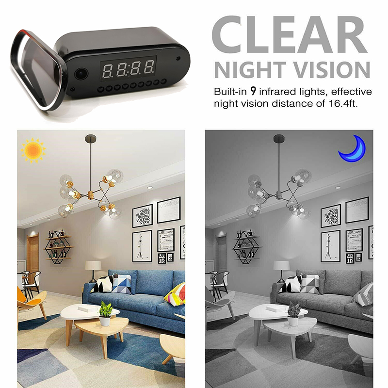 Wireless Wifi HD 1080P Mini Hidden IR Motion Spy Video Camera Alarm Clock Recorder - Image 5