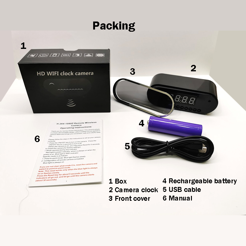 Wireless Wifi HD 1080P Mini Hidden IR Motion Spy Video Camera Alarm Clock Recorder - Image 9